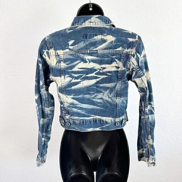 Silver Jeans Button Front Acid Wash Denim Jean Jacket Blue Size Extra Small - Picture 9 of 11